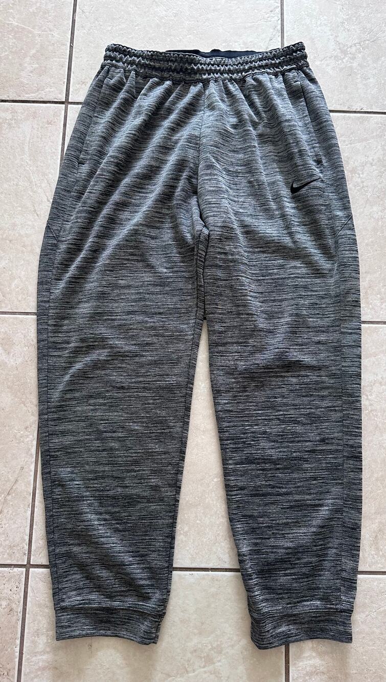Nike Dri-FIT Space Dye Athletic Pants Gray Men's Large Joggers Workout Track